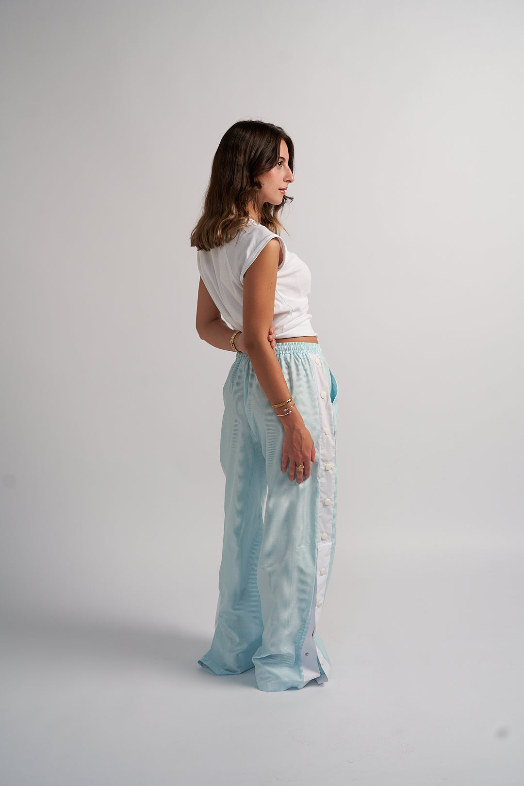 StripeLine Aqua Pants