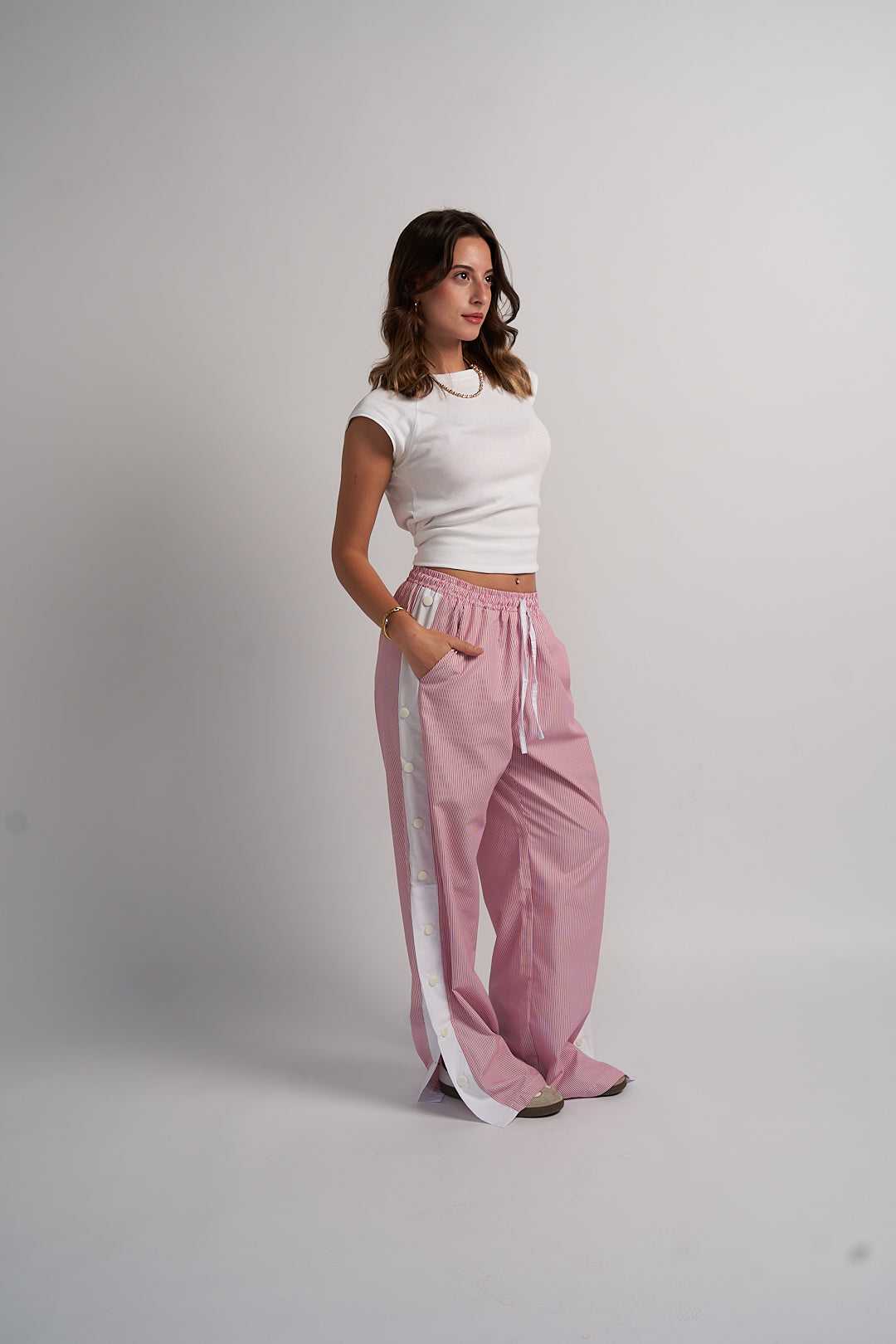 StripeLine Red Pants