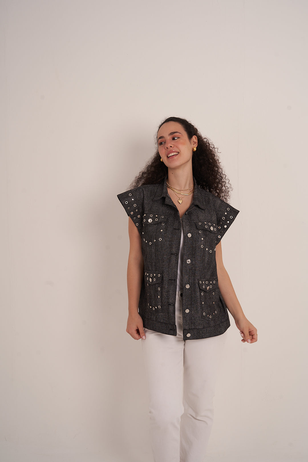 Black Denim Vest