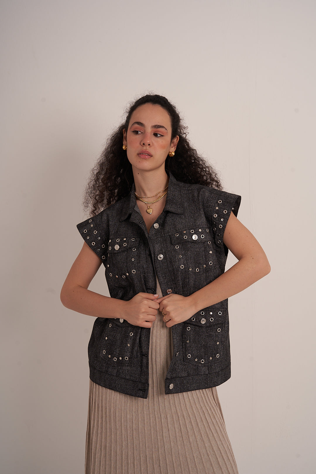 Black Denim Vest