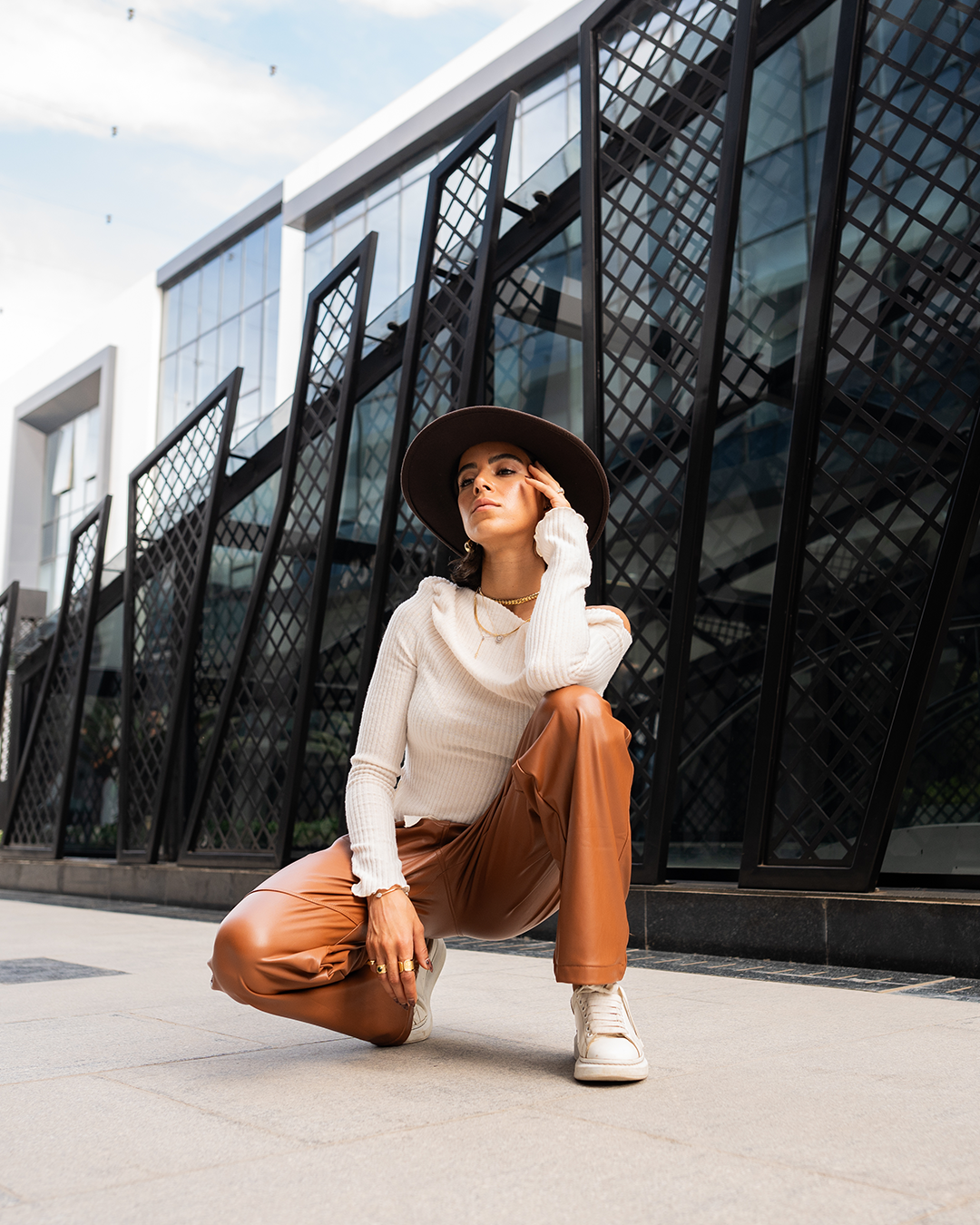 Camel Leather Pants