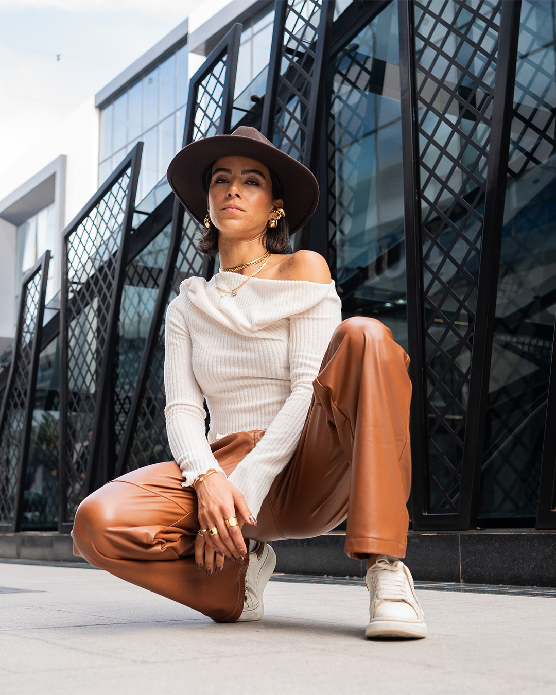 Camel Leather Pants
