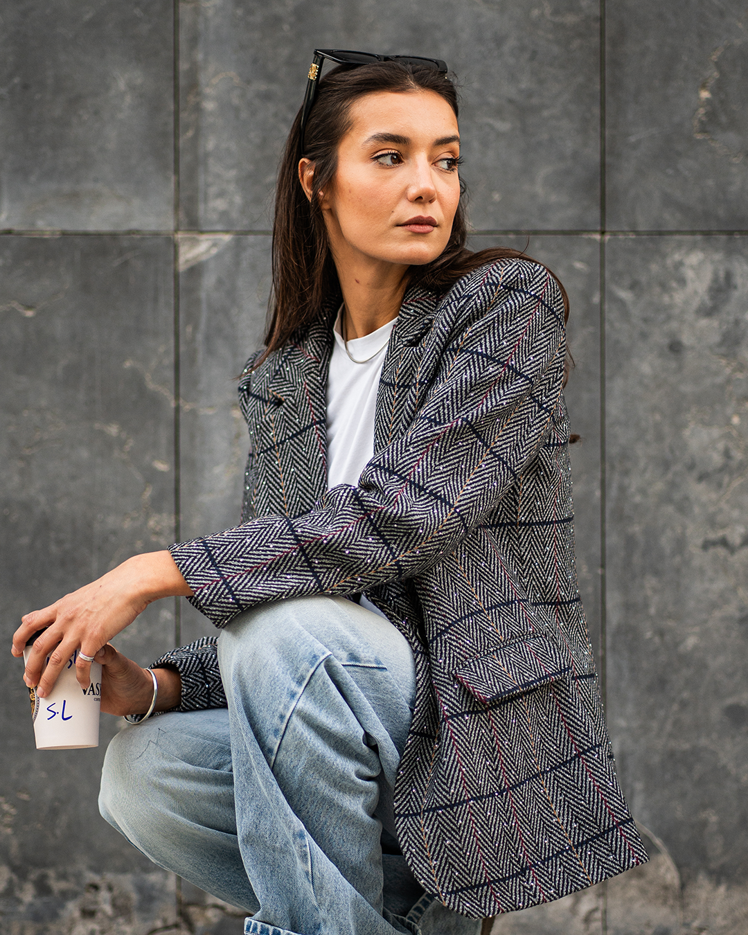 Timeless Studded Grey Blazer