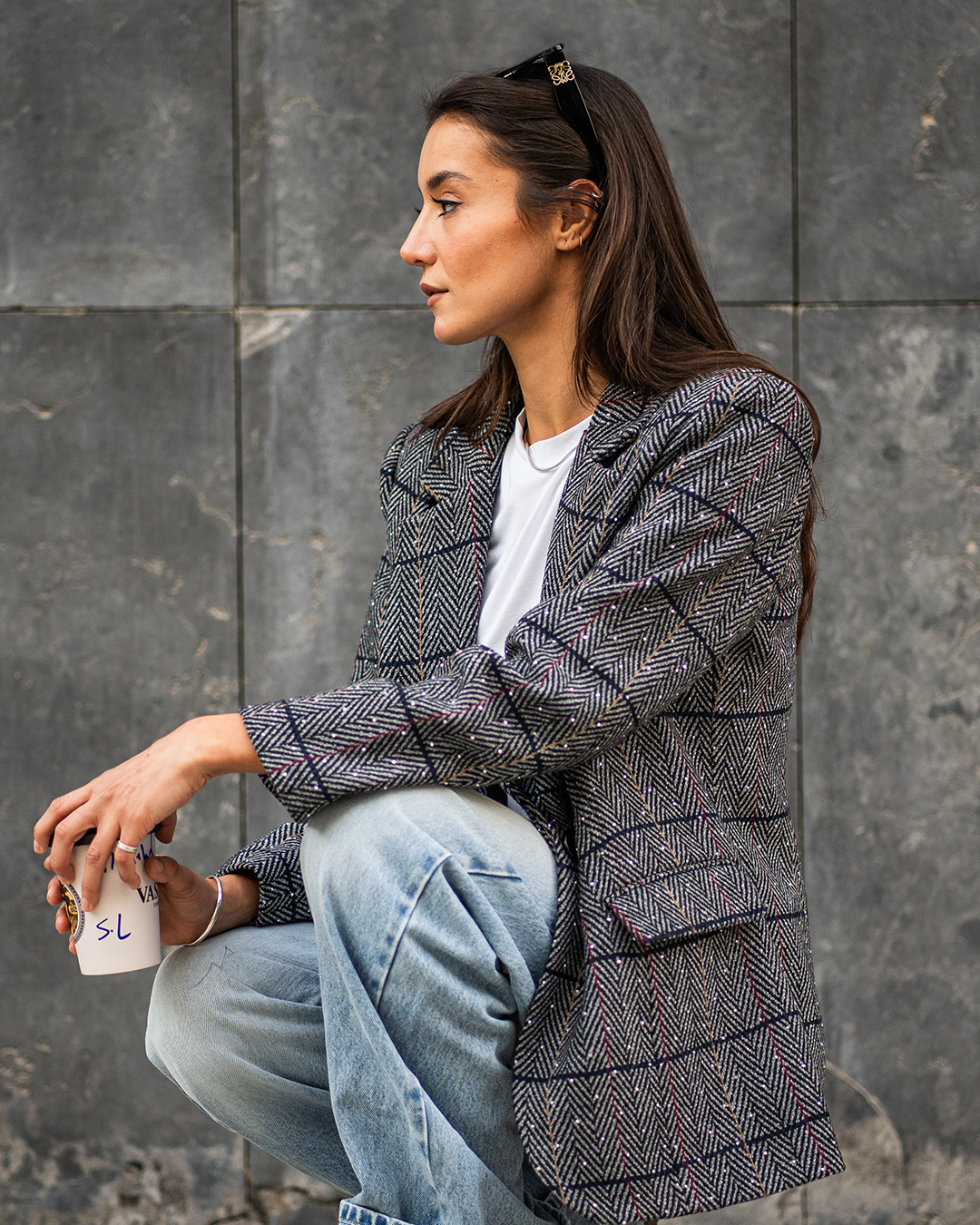 Timeless Studded Grey Blazer