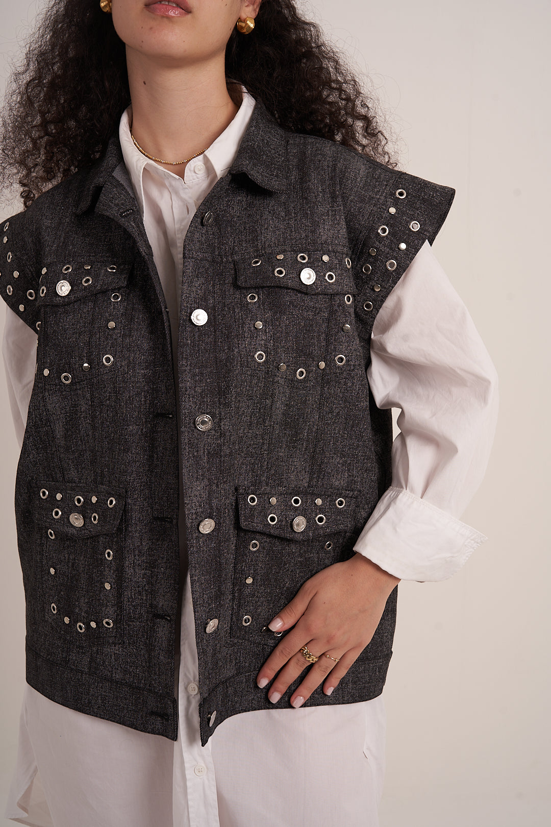 Black Denim Vest