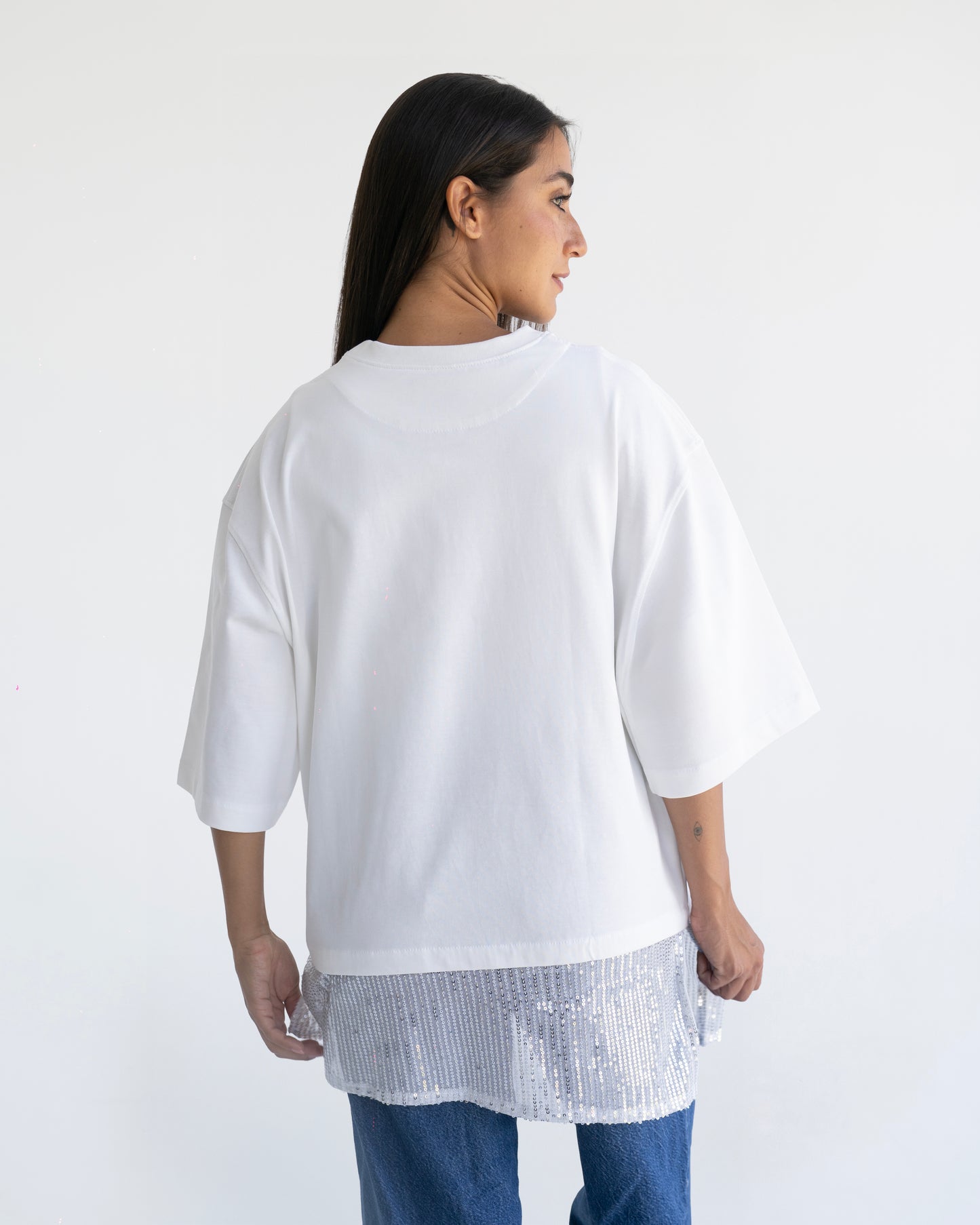 White Sequin T-shirt