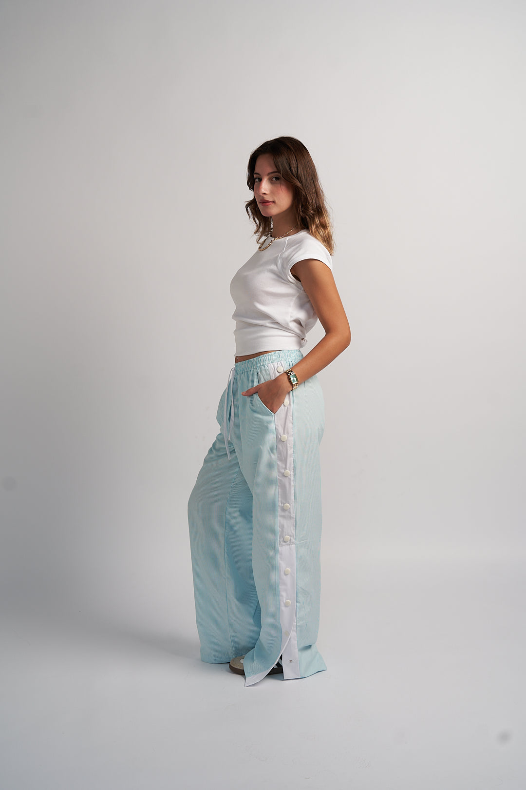 StripeLine Aqua Pants