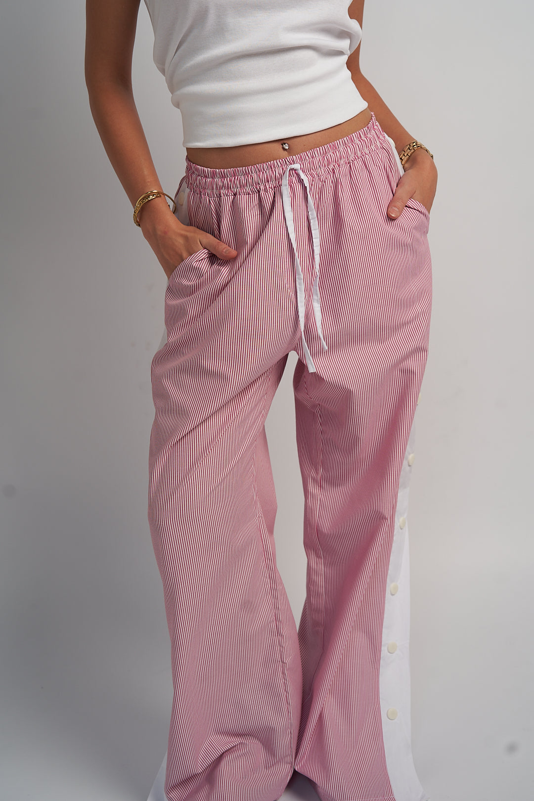 StripeLine Red Pants