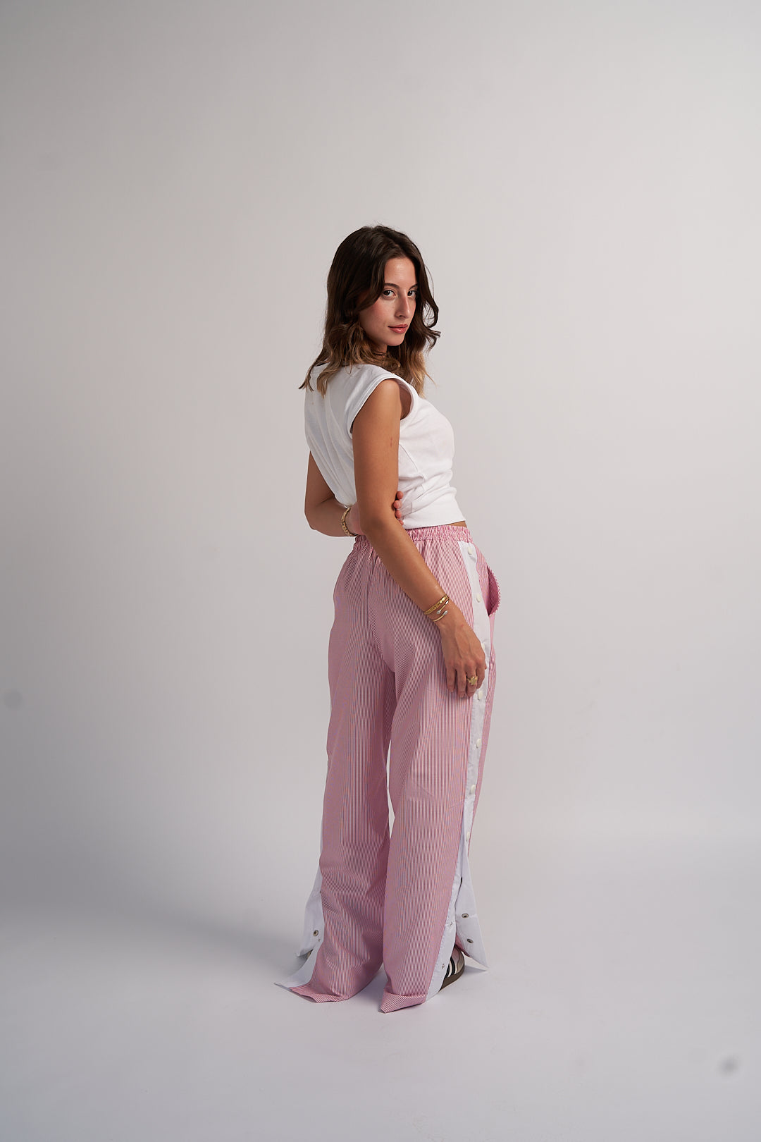 StripeLine Red Pants
