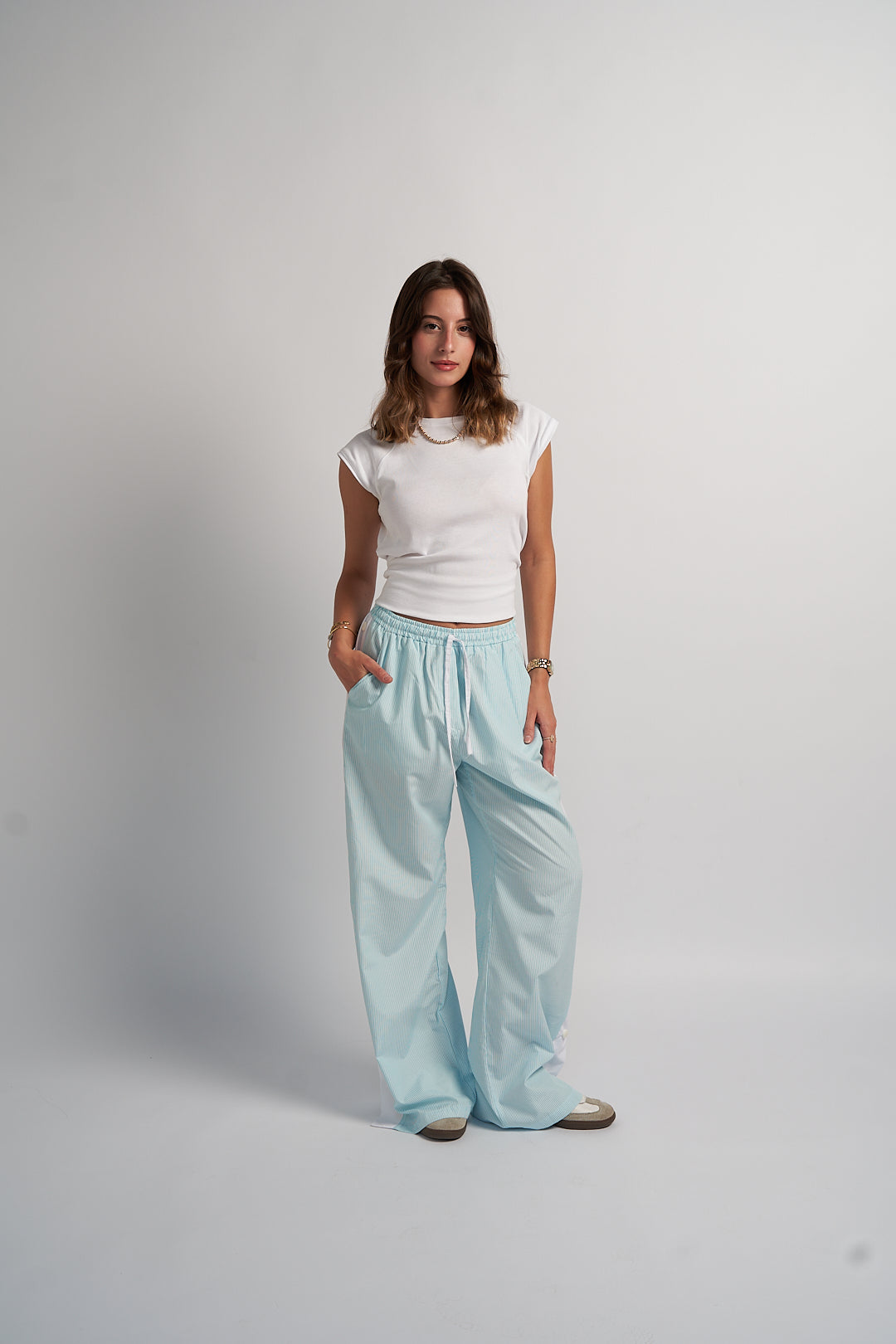 StripeLine Aqua Pants