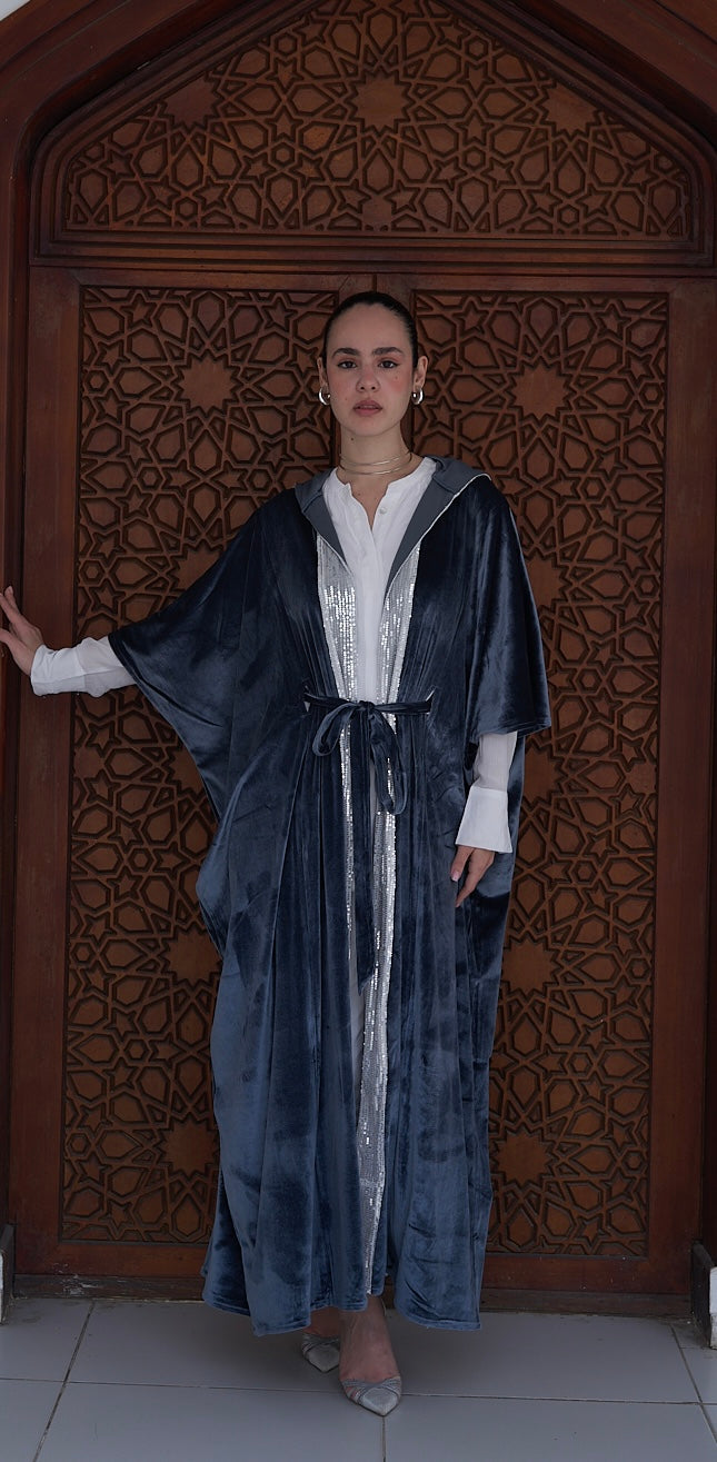 Royal Blue Velvet Kaftan