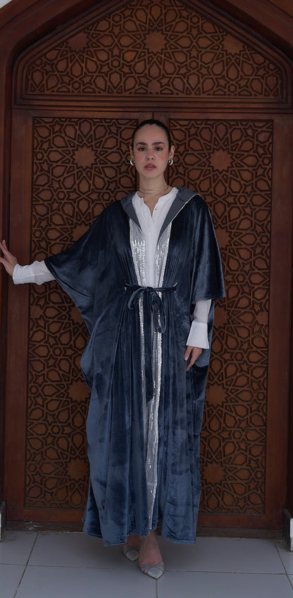 Royal Blue Velvet Kaftan