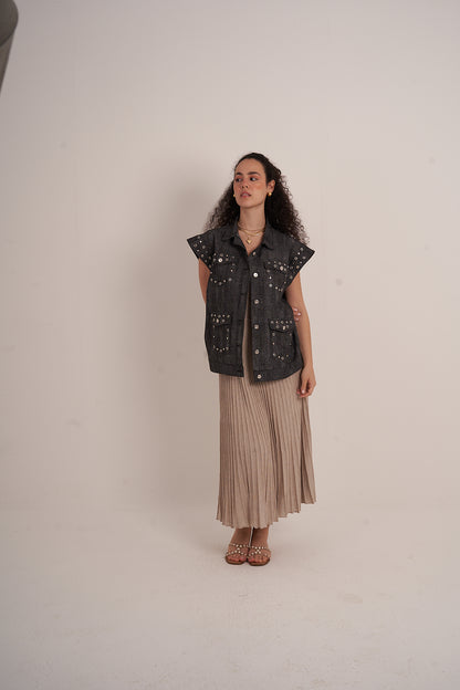 Black Denim Vest