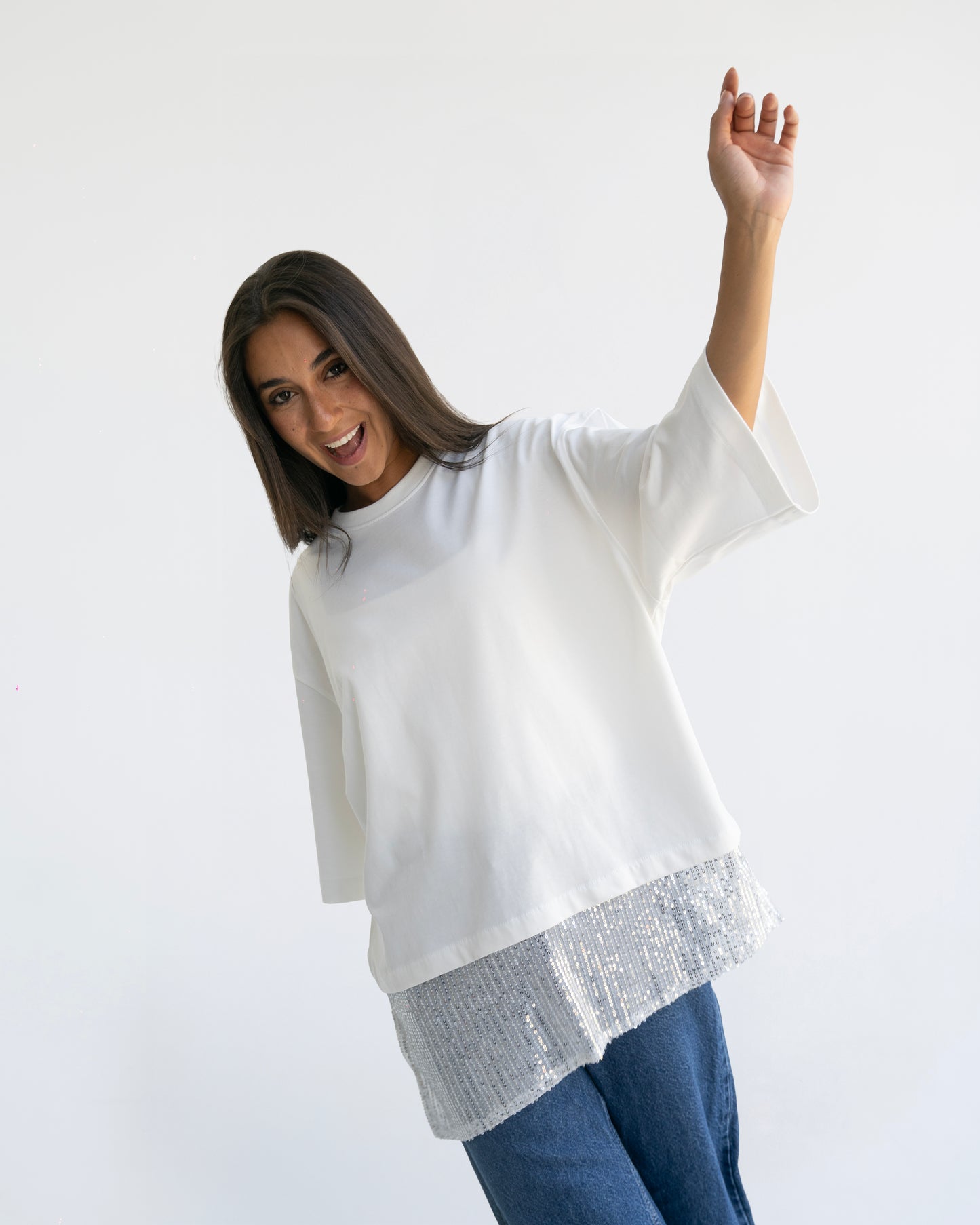White Sequin T-shirt