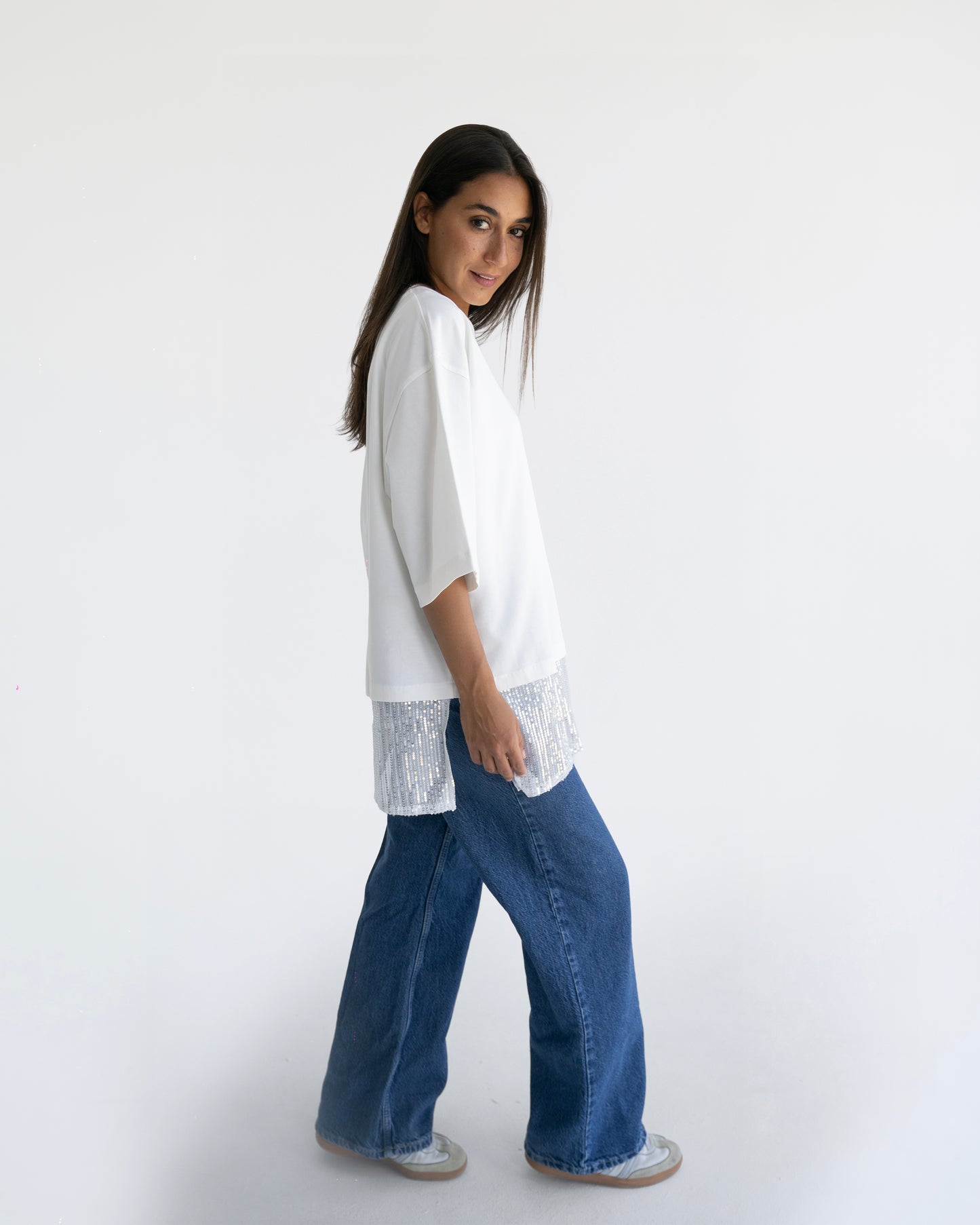 White Sequin T-shirt