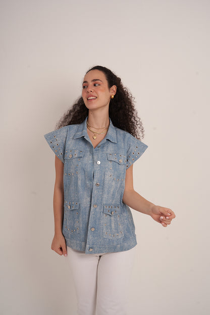 Blue Denim Vest
