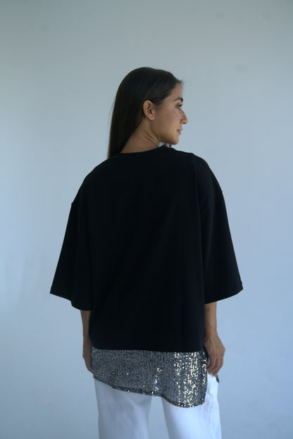 Black Sequin T-Shirt