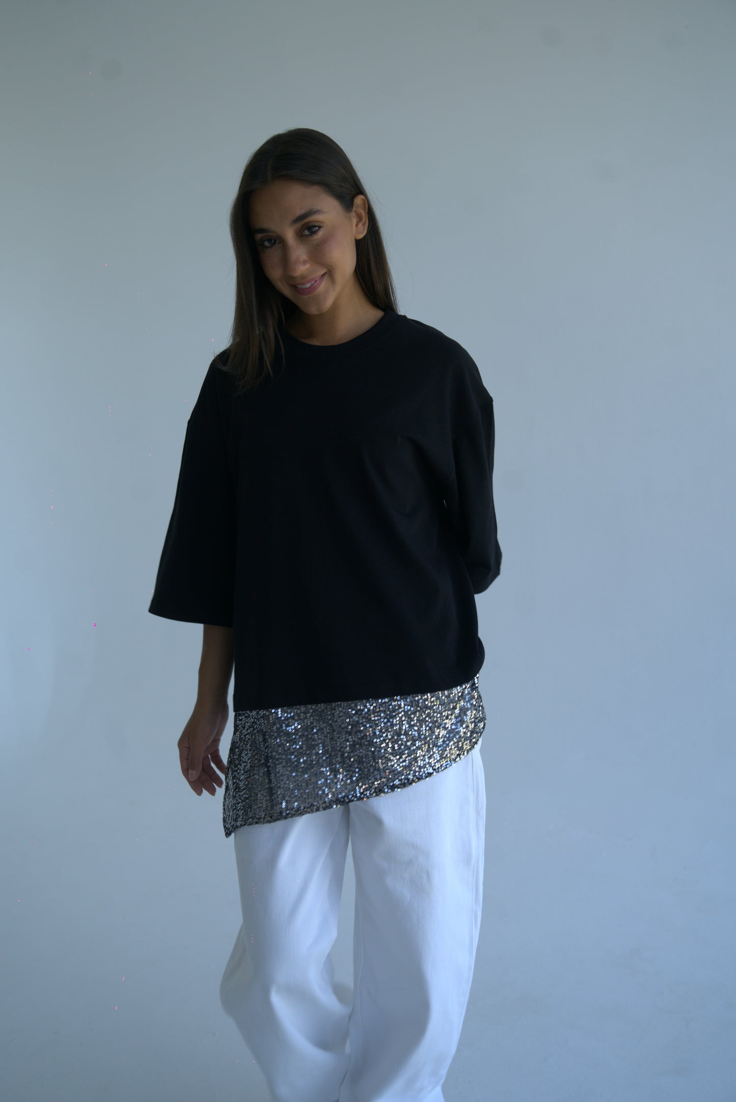 Black Sequin T-Shirt