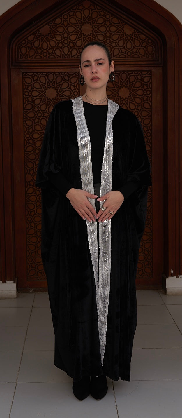 Royal Black Velvet Kaftan
