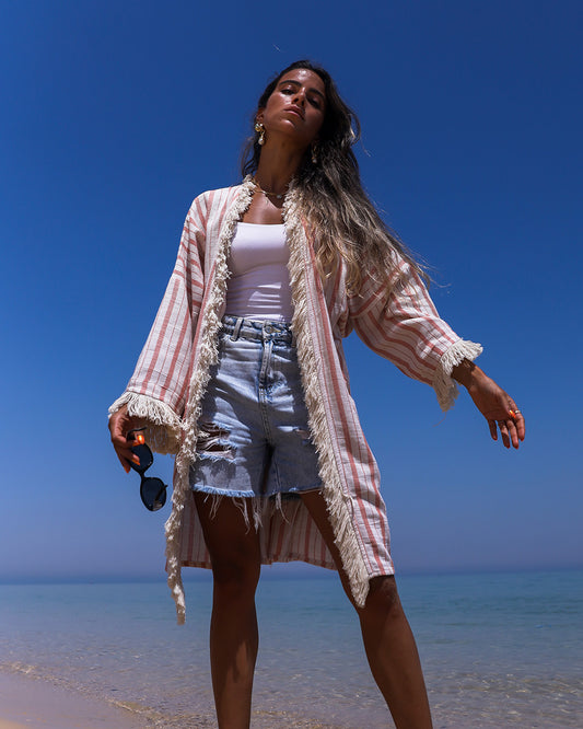 Pink Boho Kimono