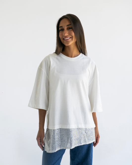 White Sequin T-shirt