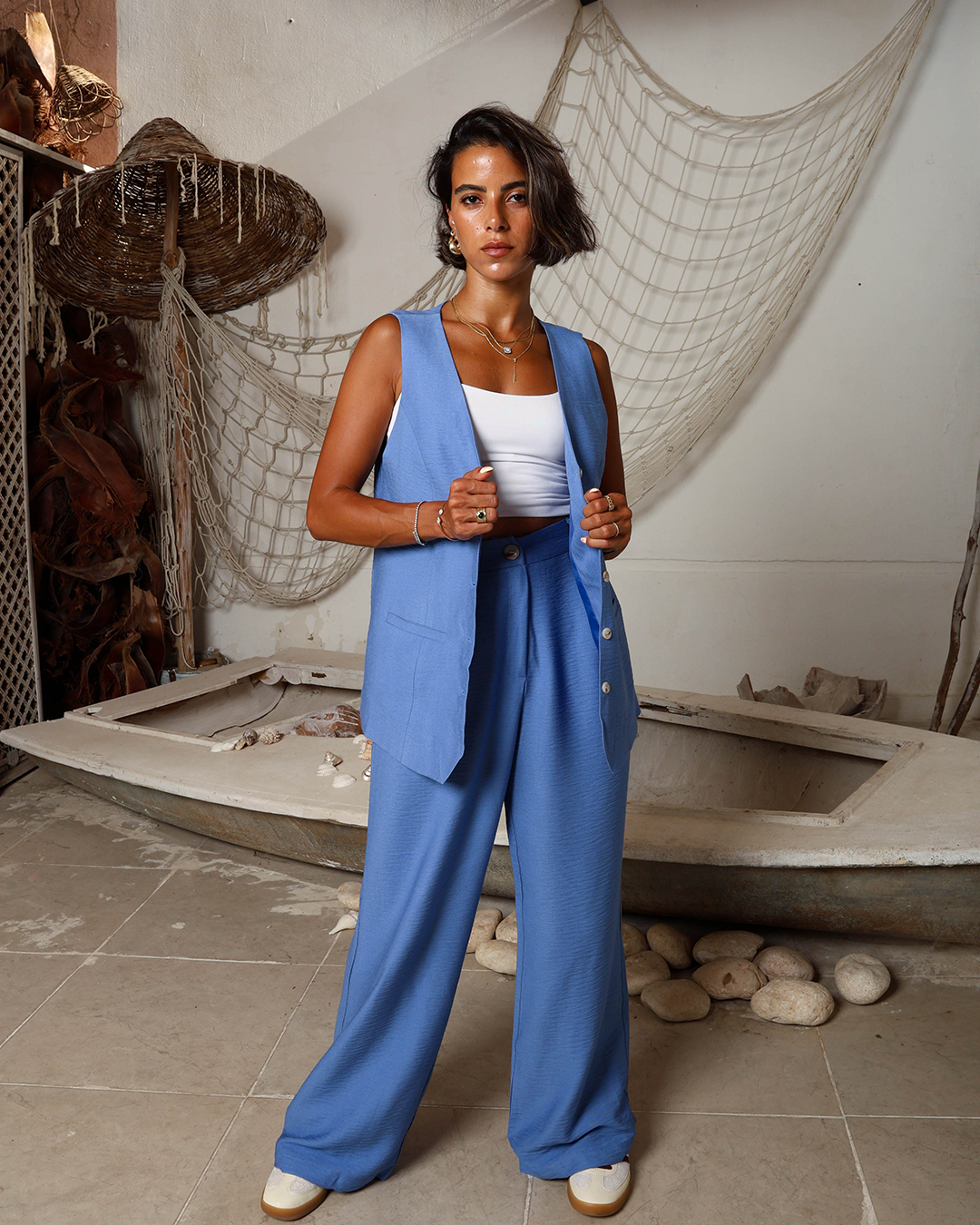 Ocean Blue Vest Set