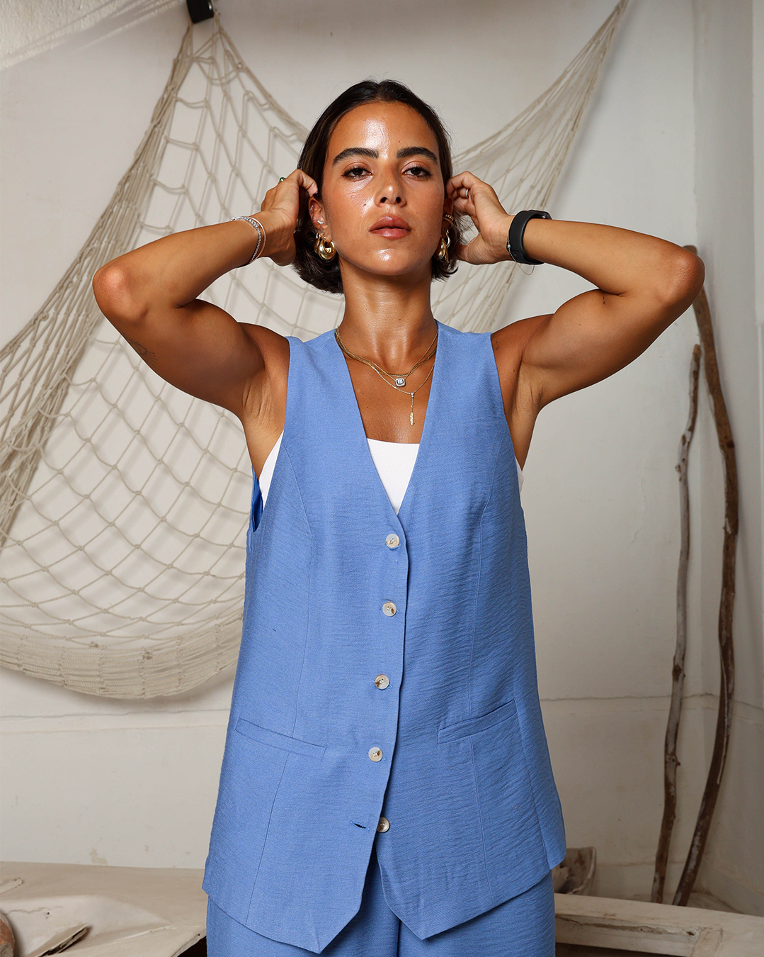 Ocean Blue Vest Set