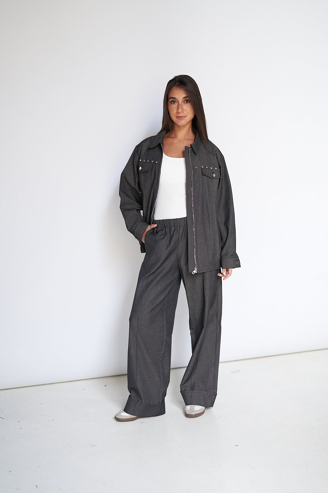 Black Studs Denim Set