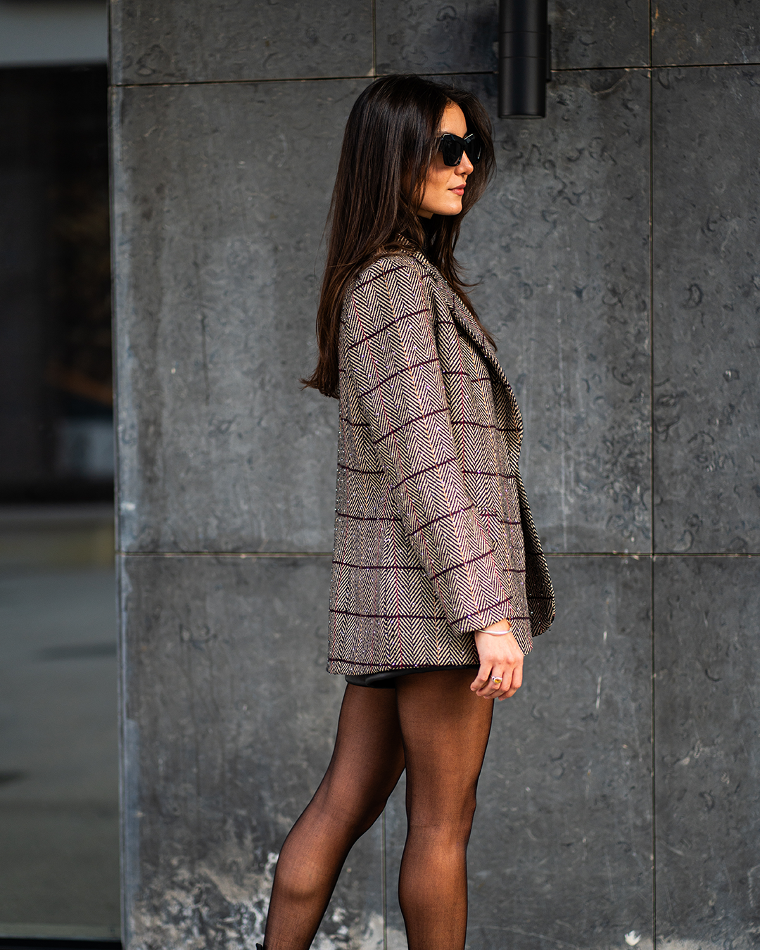 Beige Studded Statement Blazer