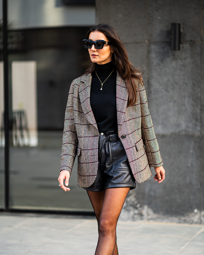 Beige Studded Statement Blazer