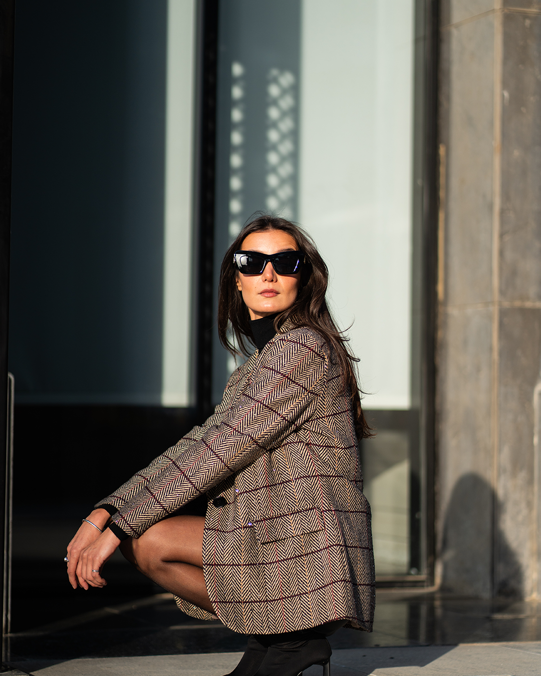 Beige Studded Statement Blazer