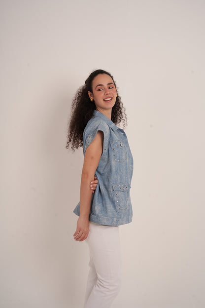 Blue Denim Vest
