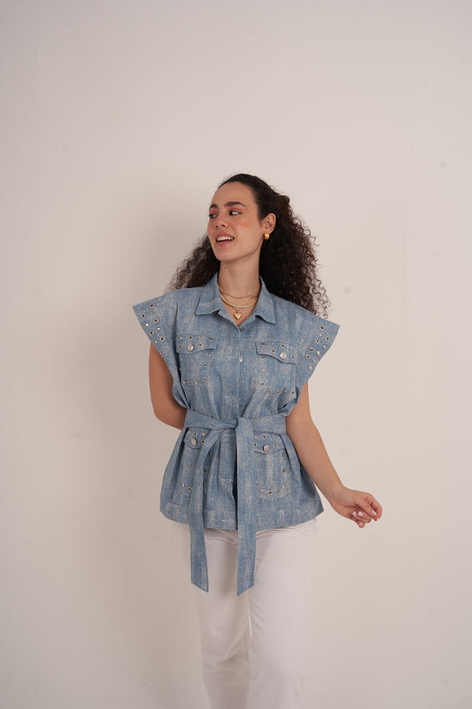 Blue Denim Vest