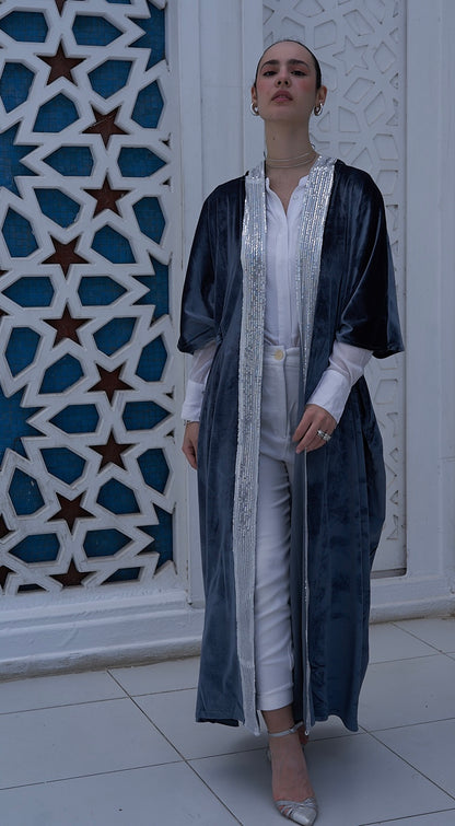 Royal Blue Velvet Kaftan