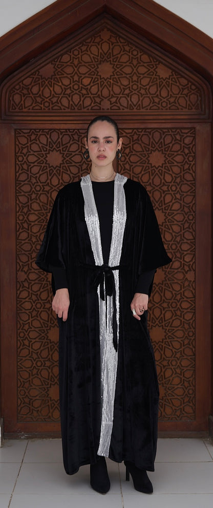 Royal Black Velvet Kaftan