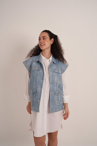 Blue Denim Vest