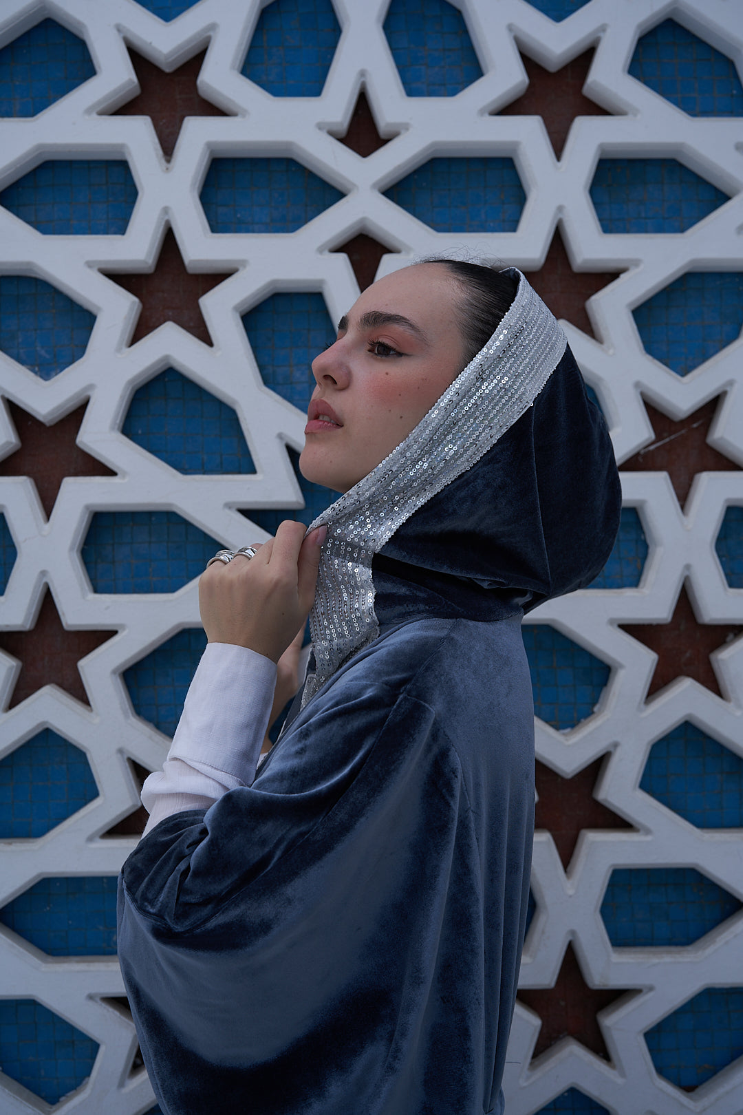 Royal Blue Velvet Kaftan