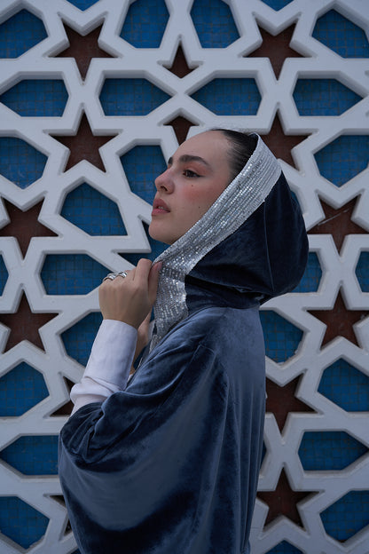 Royal Blue Velvet Kaftan