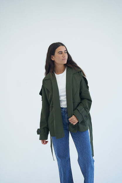 Army Mood Trench Jacket