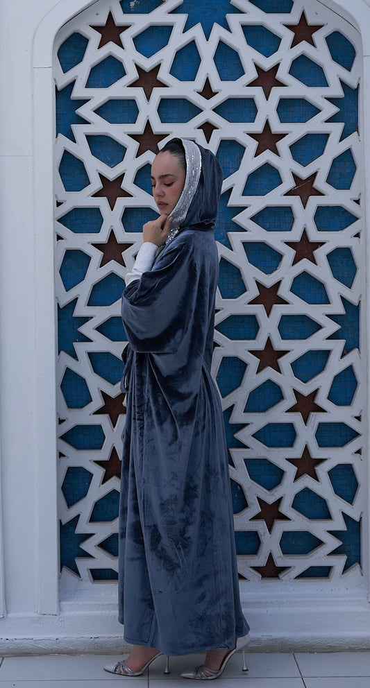 Royal Blue Velvet Kaftan