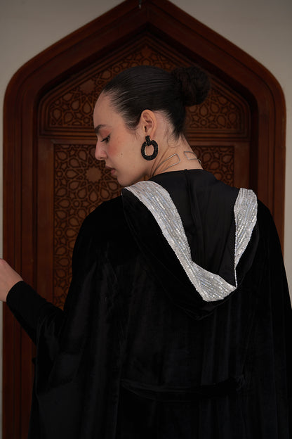 Royal Black Velvet Kaftan
