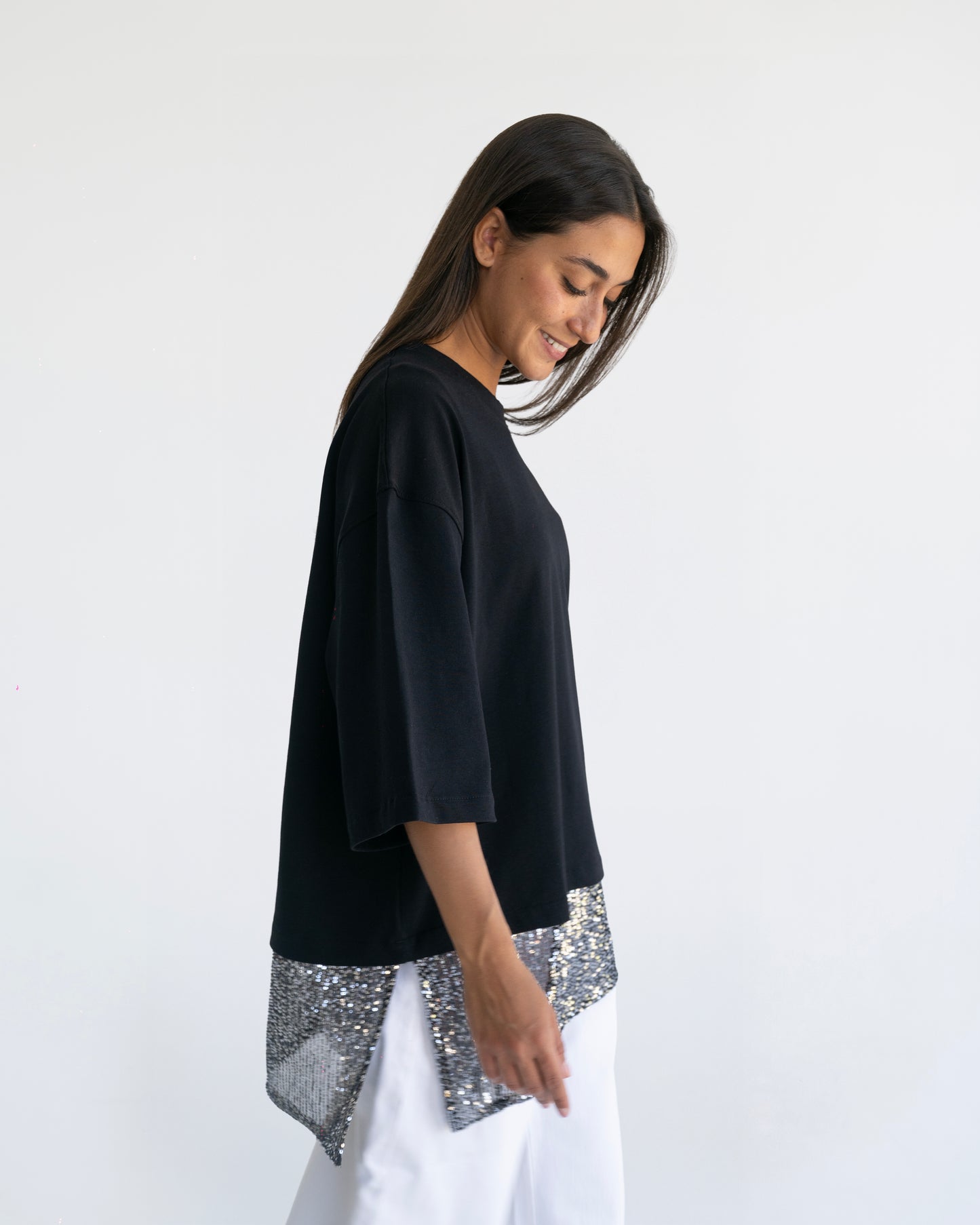 Black Sequin T-Shirt