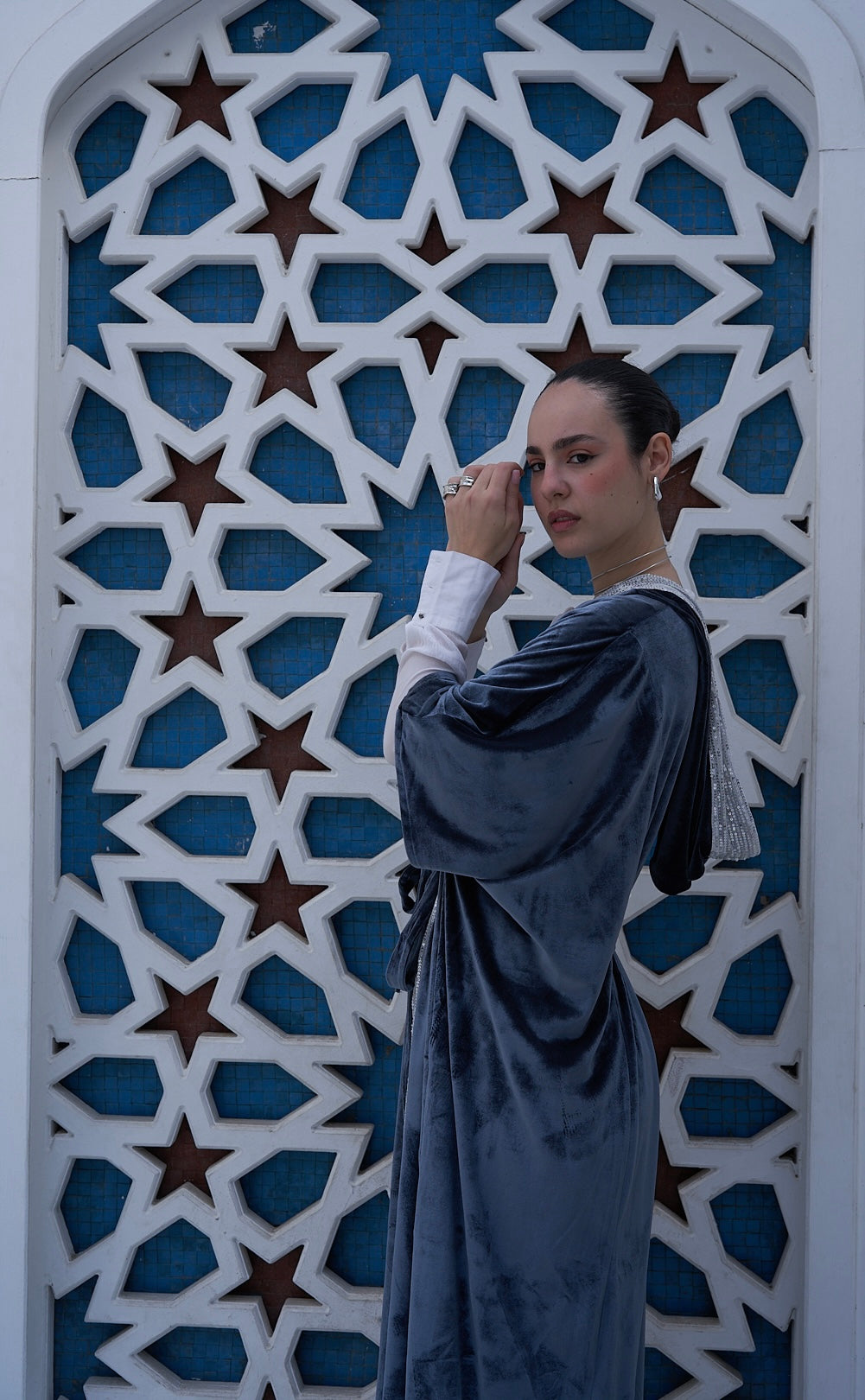 Royal Blue Velvet Kaftan