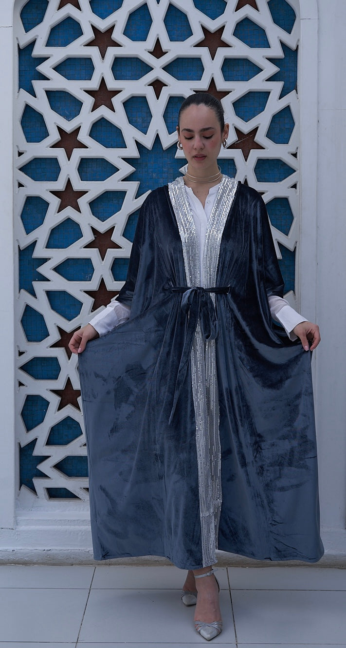 Royal Blue Velvet Kaftan
