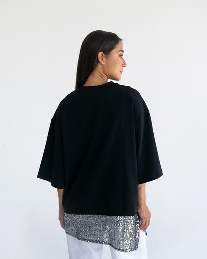 Black Sequin T-Shirt