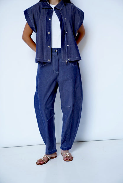 Blue Vest- Denim Set