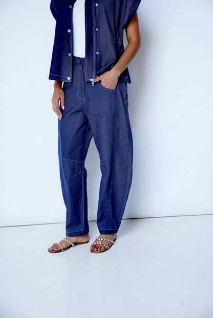 Blue Vest- Denim Set