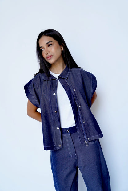 Blue Vest- Denim Set