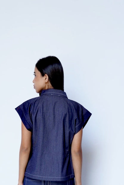 Blue Vest- Denim Set