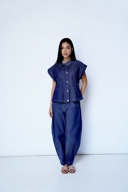 Blue Vest- Denim Set